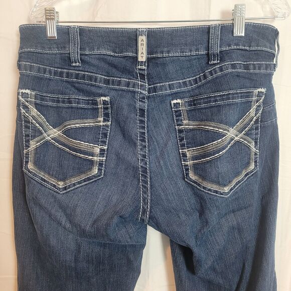 Ariat Real Denim Western Mid Rise Straight Jeans Women's Size 32 R Blue Denim - Picture 7 of 15